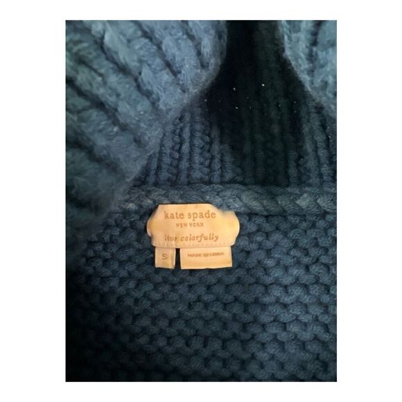 Kate Spade 100% Wool Oversized Chunky Living Colorfully Sweater Size Small - Picture 4 of 6